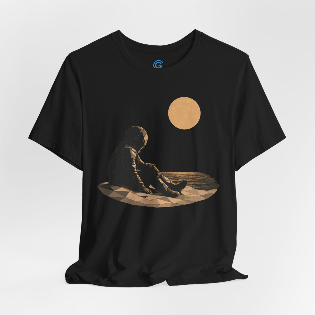 Amber Polygon Shore — Premium Graphic Tee