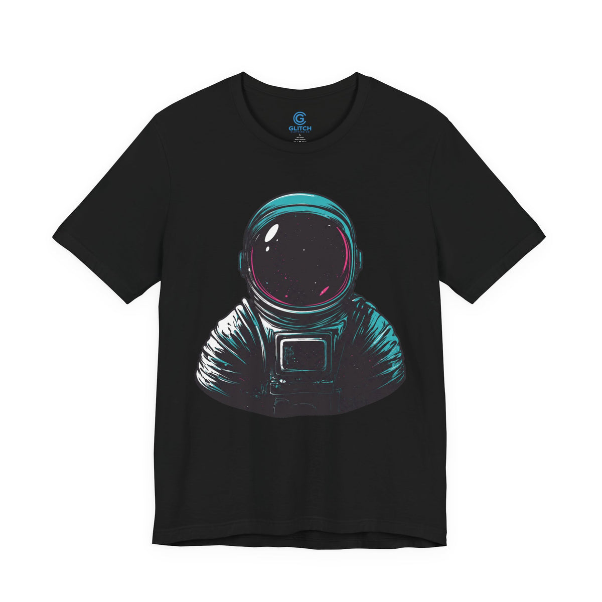Cyan Rim Cosmonaut — Premium Graphic Tee