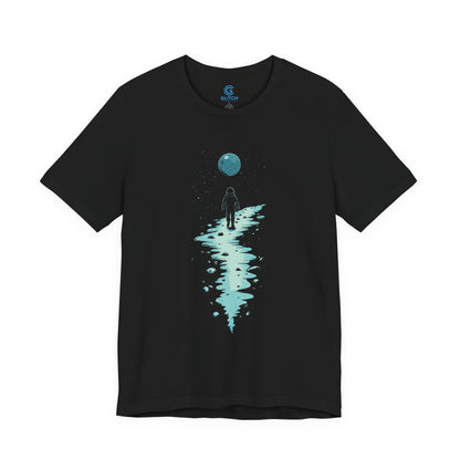 Cyan Lunar Path — Premium Graphic Tee