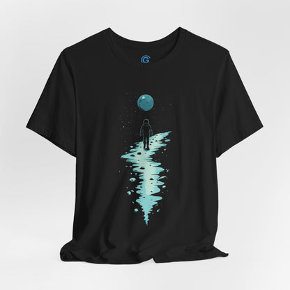 Cyan Lunar Path — Premium Graphic Tee