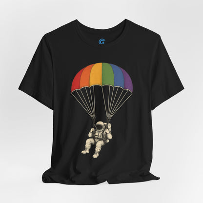 Rainbow Parachute Descent — Premium Graphic Tee