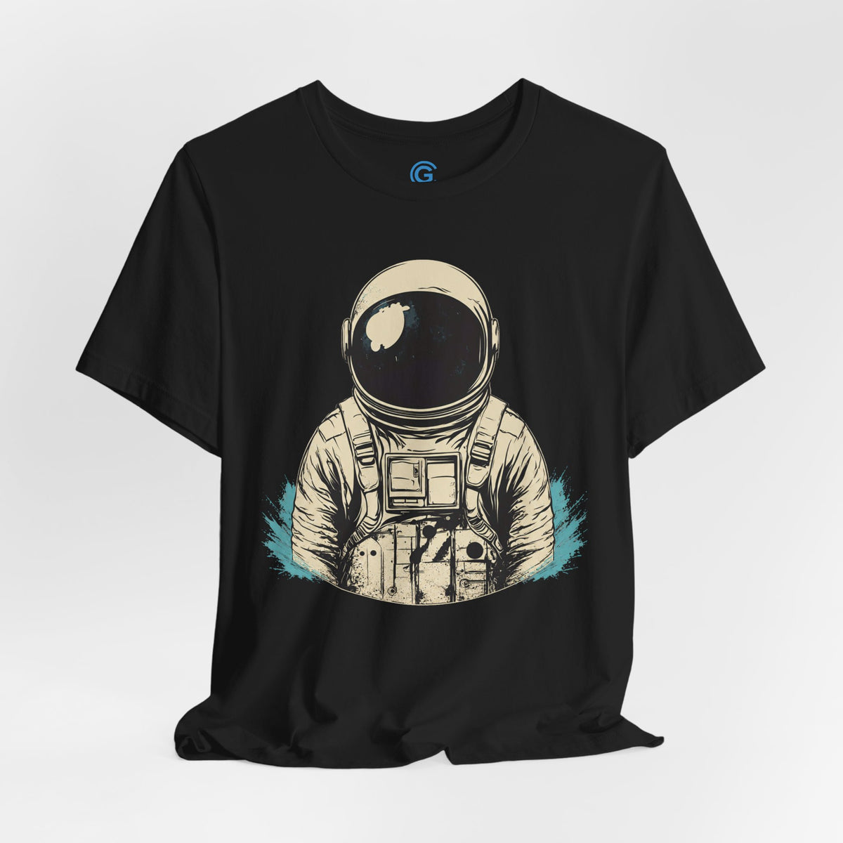 Cyan Ink Portrait — Premium Graphic Tee