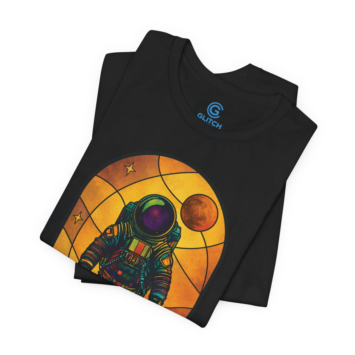 Amber Glass Astronaut — Premium Graphic Tee