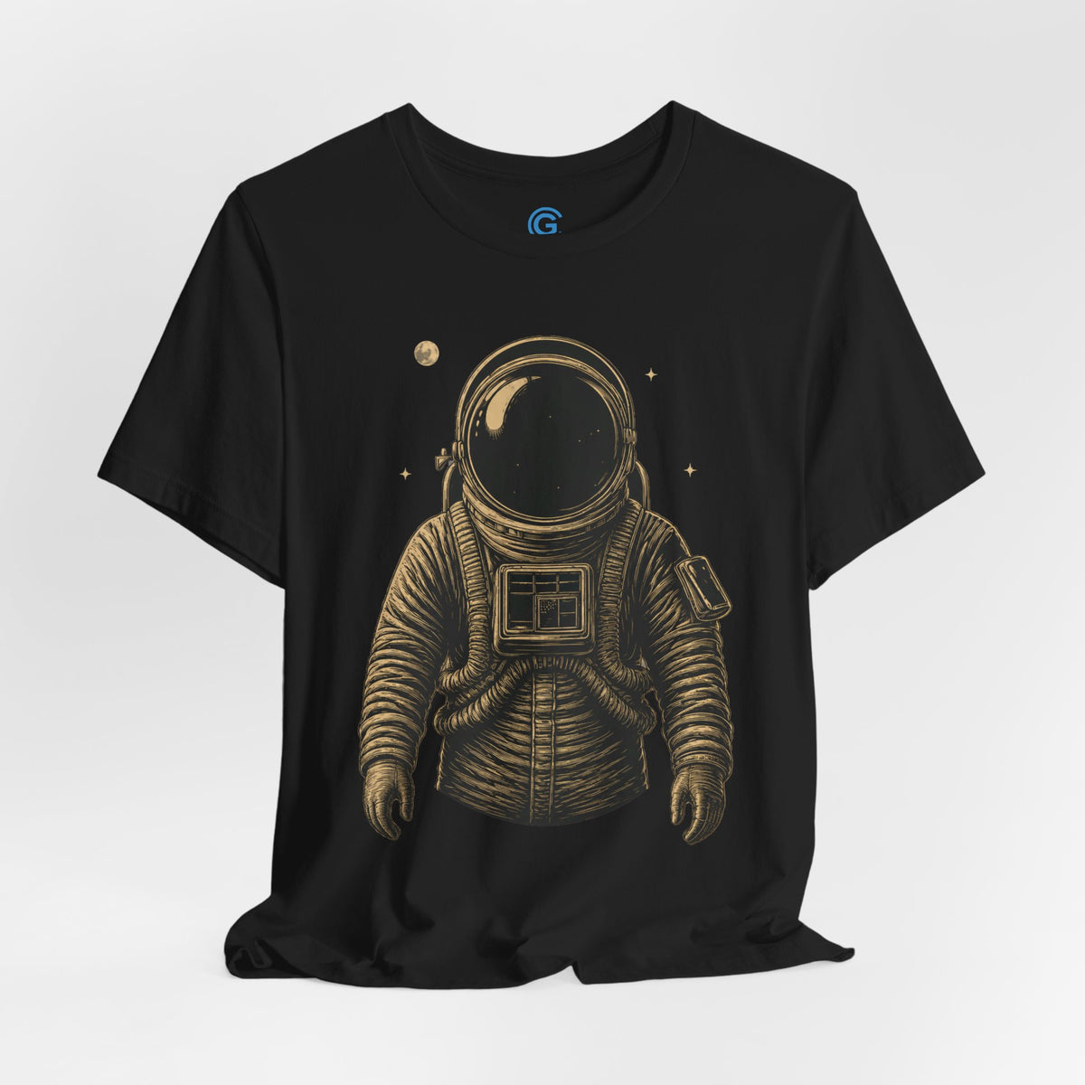 Quiet Gold Cosmonaut — Premium Graphic Tee